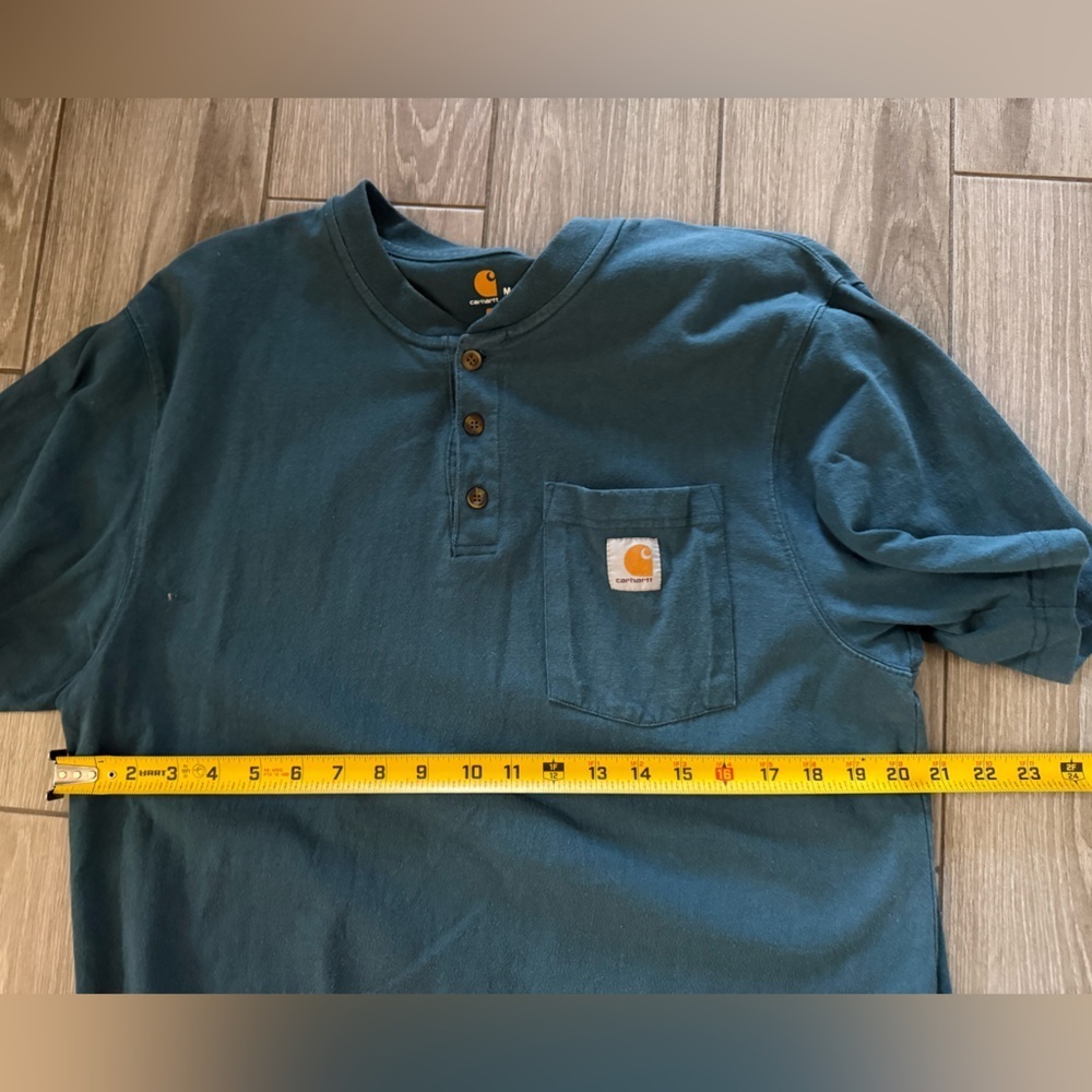 Carhartt Men's Teal Button Down Shirt,Casual relaxed fit in cotton•closet staple - Picture 7 of 9